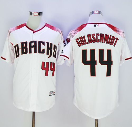 Diamondbacks #44 Paul Goldschmidt White/Brick New Cool Base Stitched MLB Jersey - Click Image to Close